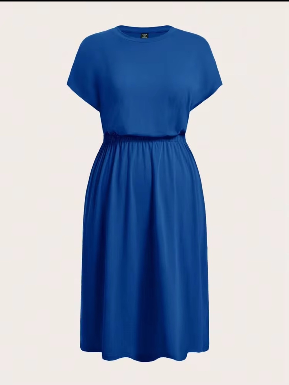 SHEIN Royal Blue Short Sleeve Jersey Midi Dress